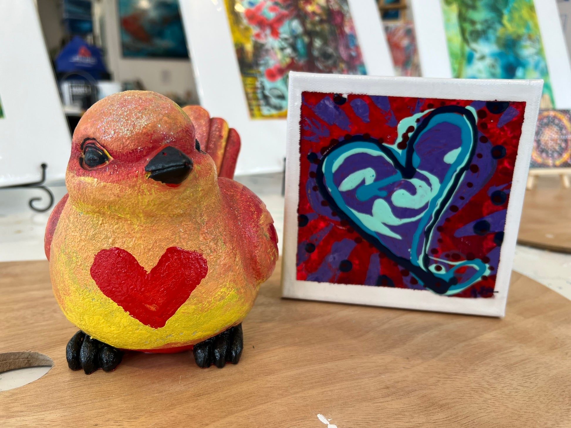 Purple Heart II - Original Artwork by Reni Fee - Size 6x6 reference.