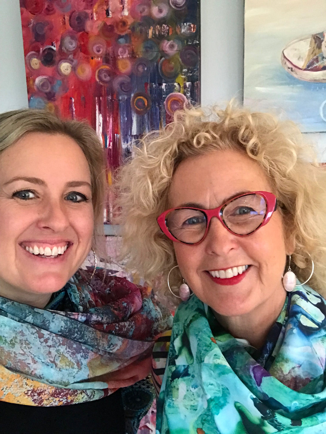 Reni Fee and Wendy Fee, co-owners of Artist Generations, standing in their Artist Generations art studio in Valois Village, Pointe-Claire.