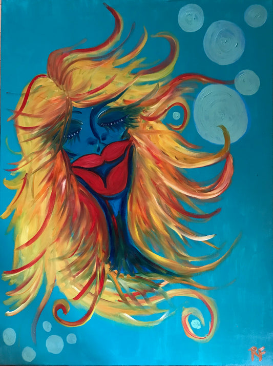 Crazy Lady - Original Artwork by Reni Fee