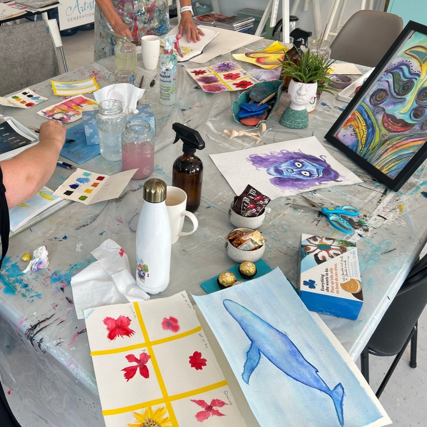 A watercolor art workshop at Studio Artist Generations