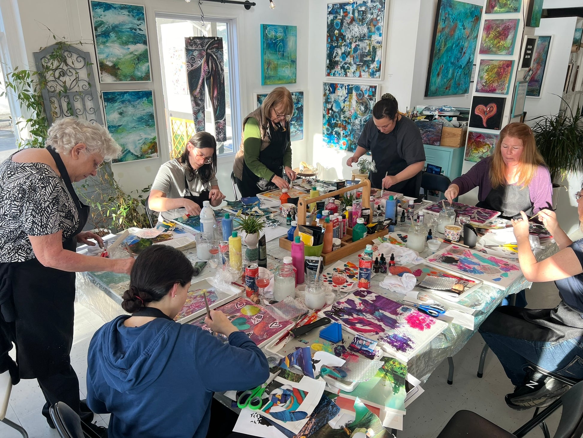 Mixed Media Art Workshop at Artist Generations Art Studio In Valois Village