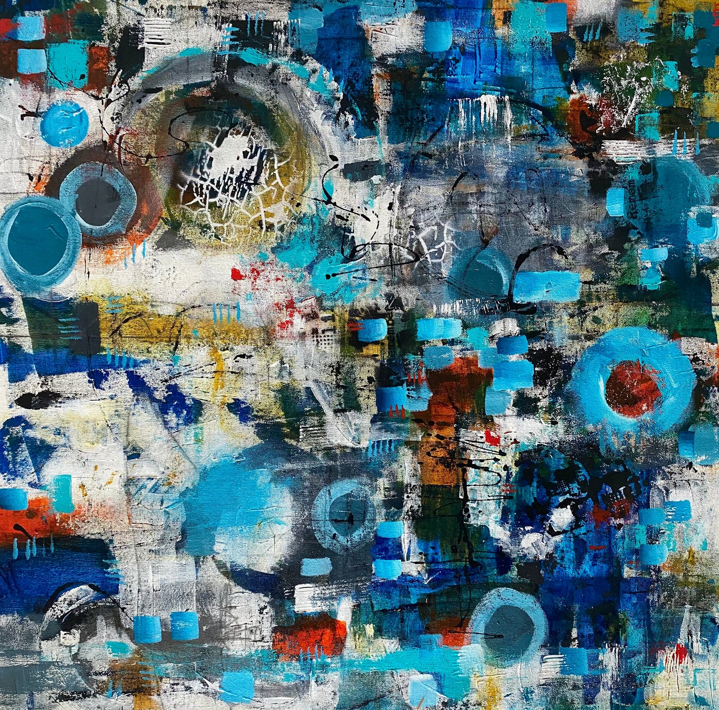 Patchwork Sea II - Original Artwork by Wendy Fee